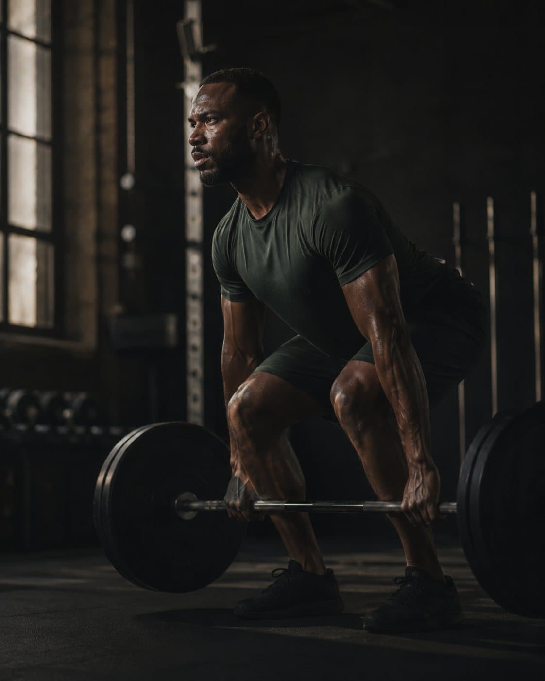 Athlete training — natural light, confident, strong